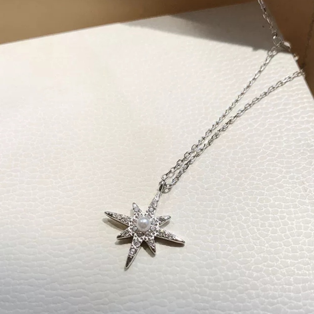 NEW 925 STERLING SILVER MOON DOUBLE LAYER NECKLACE - Picture 3 of 3